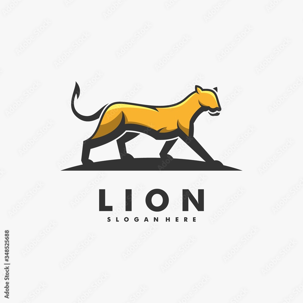 Vector Logo Illustration Lion mascot Cartoon Style. Vector Logo Illustration Lion mascot Cartoon Style.