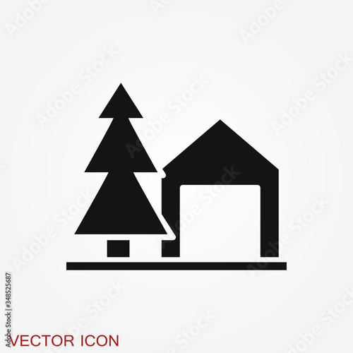 Urban vector icon, city symbol isolated on background.