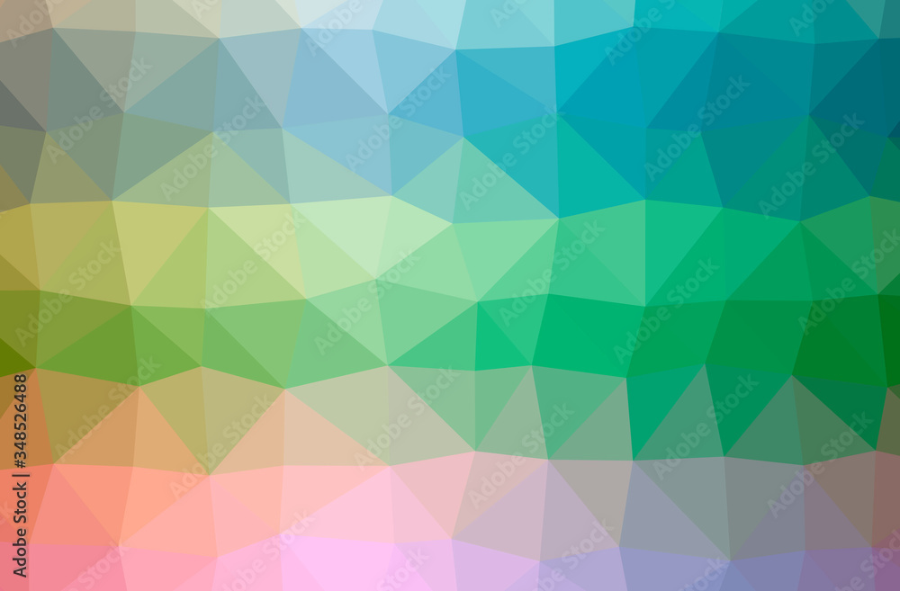 Fototapeta premium Illustration of abstract Blue, Green horizontal low poly background. Beautiful polygon design pattern.
