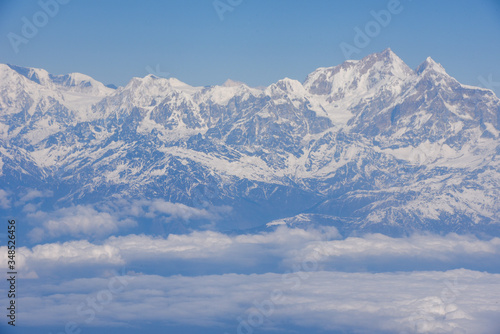 Landscape of Himalayas ridge aerial view in Nepal © fotoember