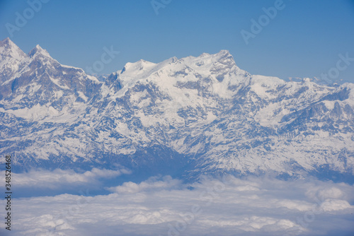 Landscape of Himalayas ridge aerial view in Nepal © fotoember