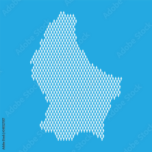 Luxembourg population. Statistic map made from stick figure people