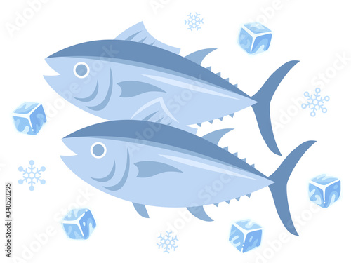凍ったマグロのイメージイラスト