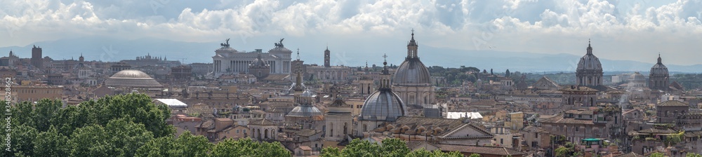 amazing panoramic view from the mausoleum of hadrian castel sant'angelo vantage point to rome
