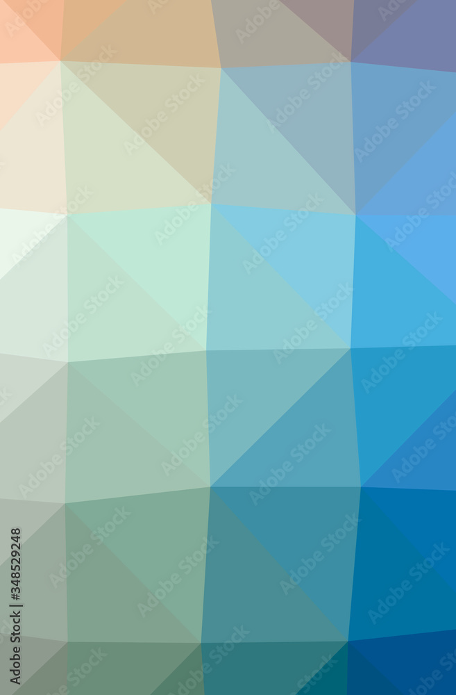 Fototapeta premium Illustration of abstract Blue, Brown, Green, Orange, Yellow vertical low poly background. Beautiful polygon design pattern.