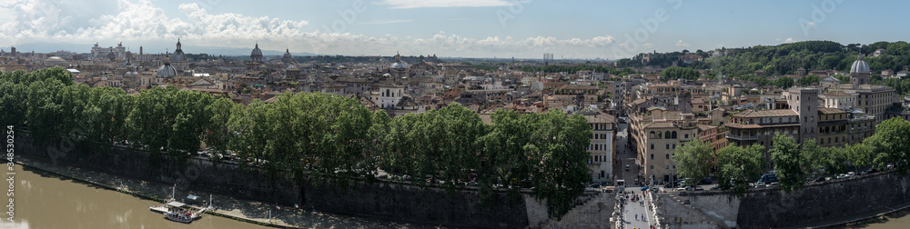 awesome panoramic view from the mausoleum of hadrian castel sant'angelo vantage point to rome