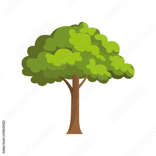 A tree with green leaves. Flat style. Vector illustration 