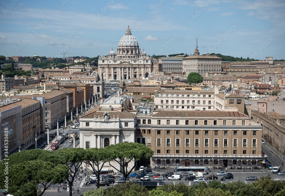 amazing view from the mausoleum of hadrian to vatican city rome