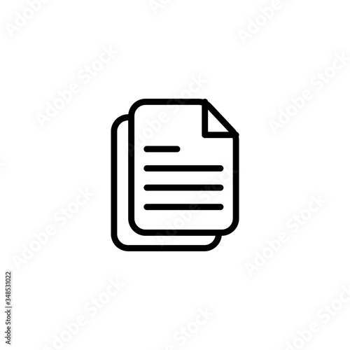 Duplicate vector icon in linear, outline icon isolated on white background