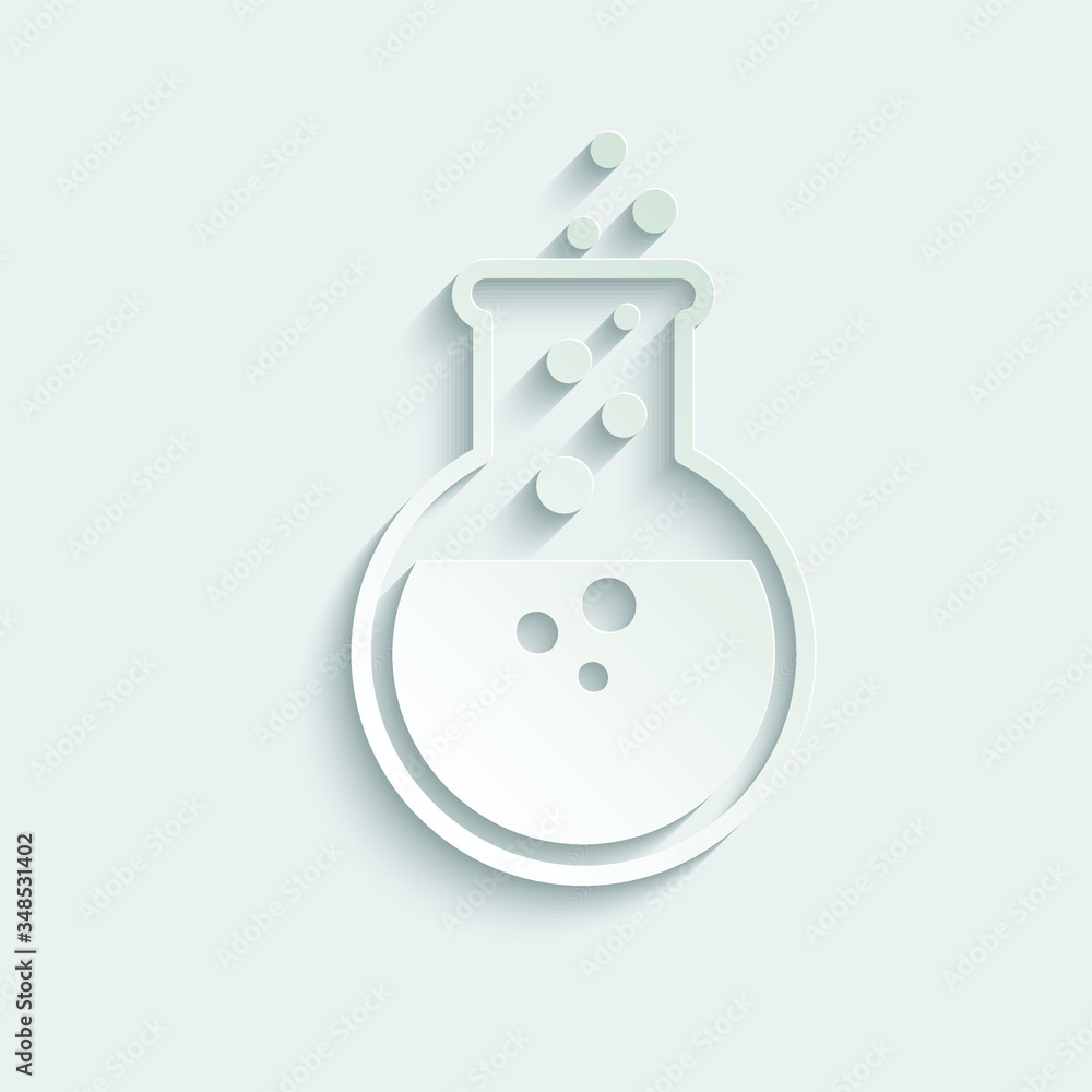paper test-tube icon black vector sign paper test-tube icon black vector sign