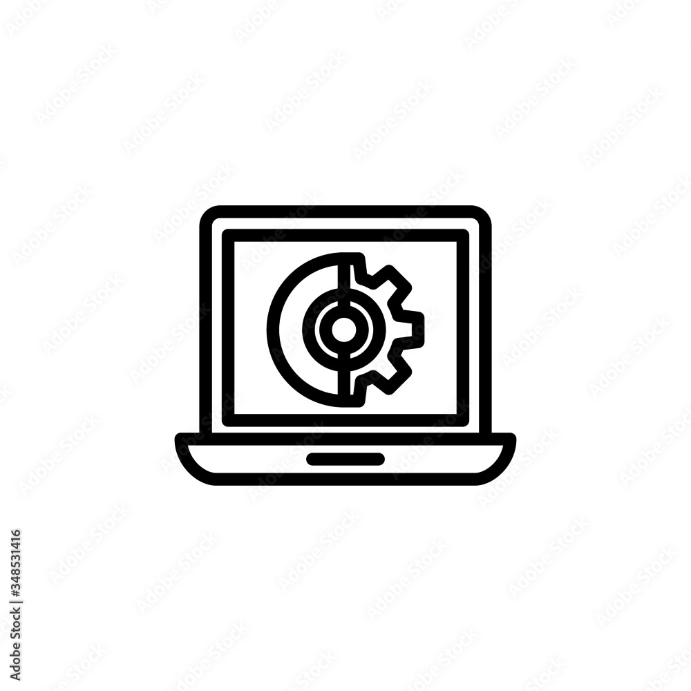Software icon vector in linear, outline icon isolated on white background Software icon vector in linear, outline icon isolated on white background