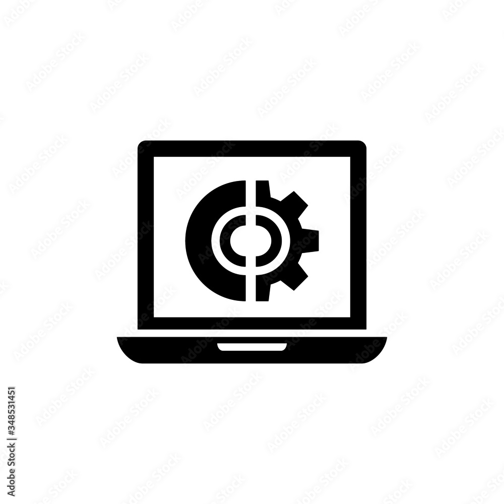 Software icon vector in black solid flat design icon isolated on white background Software icon vector in black solid flat design icon isolated on white background