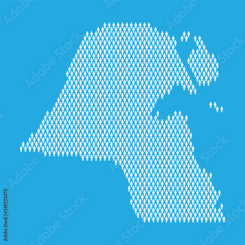 Kuwait population. Statistic map made from stick figure people