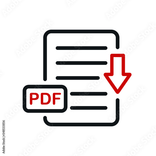 Pdf icon, vector illustration. Flat design style. vector pdf icon illustration isolated on white, pdf icon. pdf icons graphic design vector symbols.