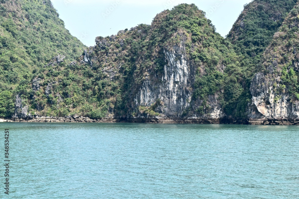 The cliff on Halong bay in Vietnam.