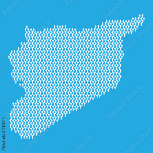 Syria population. Statistic map made from stick figure people