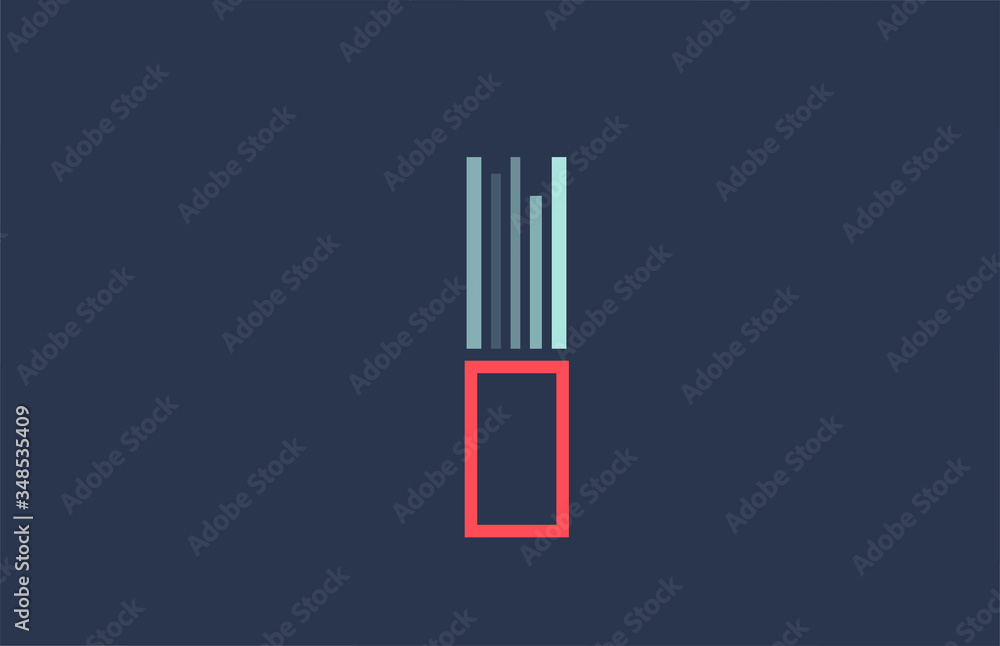 blue red I alphabet letter logo icon for company and business with line design blue red I alphabet letter logo icon for company and business with line design