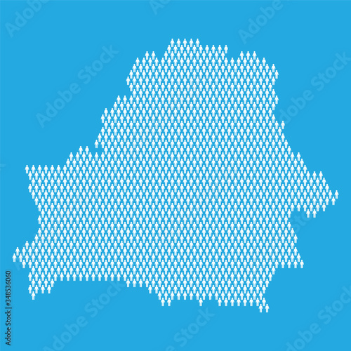 Belarus population. Statistic map made from stick figure people