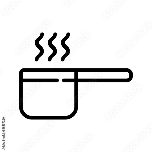 stewpan in cooking porridge icon vector. stewpan in cooking porridge sign. isolated contour symbol illustration