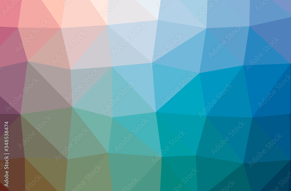 Fototapeta premium Illustration of abstract Blue, Green, Yellow And Purple horizontal low poly background. Beautiful polygon design pattern.
