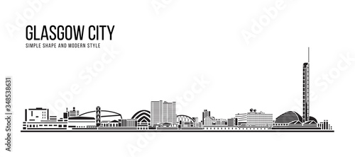 Cityscape Building Abstract Simple shape and modern style art Vector design - Glasgow city
