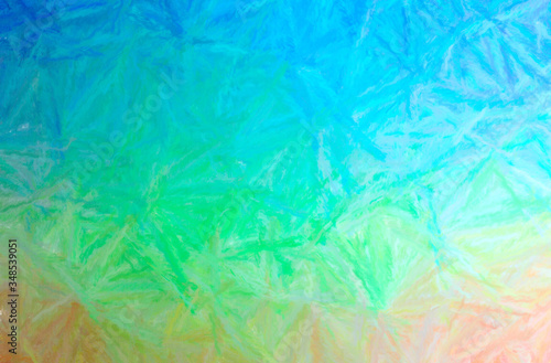Abstract illustration of blue, yellow and green Long brush Strokes Pastel background