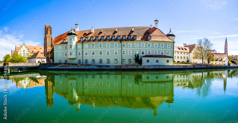 Fototapeta premium historic facades in Landshut - bavaria