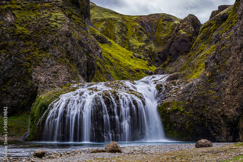 Small Stjornarfoss Waterfall in South Iceland