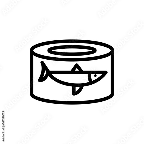 canned fish herring icon vector. canned fish herring sign. isolated contour symbol illustration