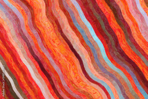 Red and yellow waves Colorful Impasto abstract paint background.