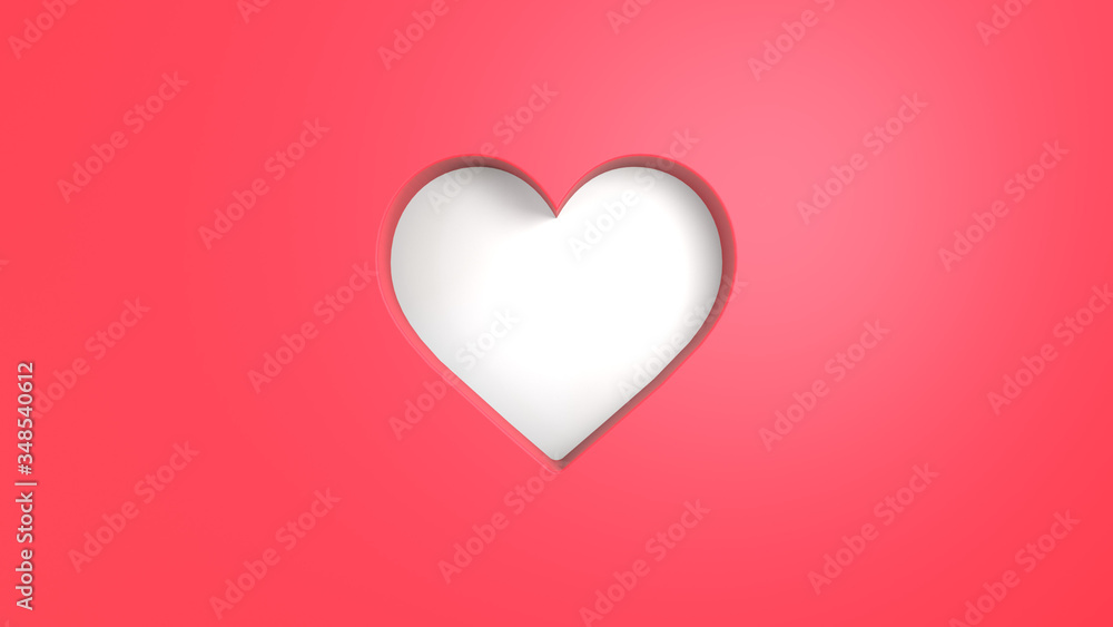 White Heart Shape on a red / pink background White Heart Shape on a red / pink background