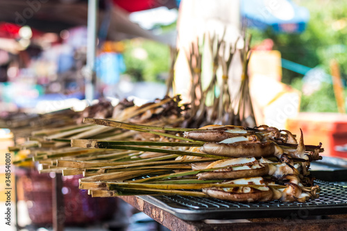 Fresh fish market on street in Asia © Martina