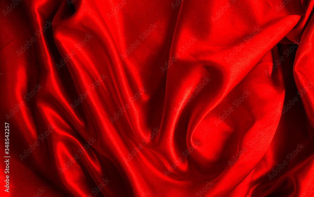 Red crumpled fabric