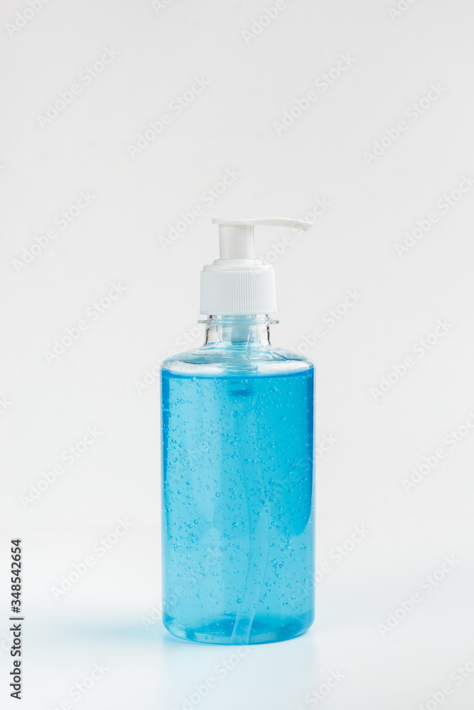 Bottle of blue antiseptic on a white background Bottle of blue antiseptic on a white background