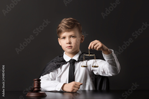 Portrait of little judge si...