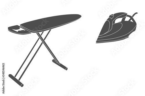 iron and ironing board icon. Vector illustration.