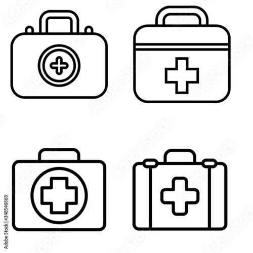 First aid kit icon vector cet. Emergency room illustration sign collection. medical symbol. 