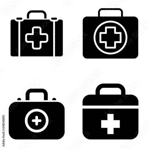 First aid kit icon vector cet. Emergency room illustration sign collection. medical symbol. 