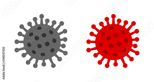 Coronavirus virus SARS-CoV-2 model symbol shape.