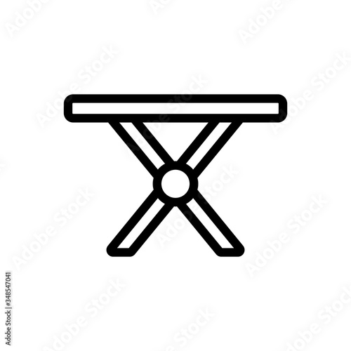 double folding table with mount icon vector. double folding table with mount sign. isolated contour symbol illustration