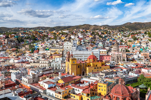 Panoramic view of Guanajuato, Mexico. UNESCO World Heritage Site.