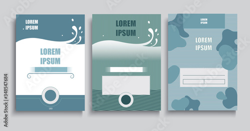 Milky doodle set pattern background with abstract shapes and blue colors. Modern vector pattern for business brochure cover template design and presentation