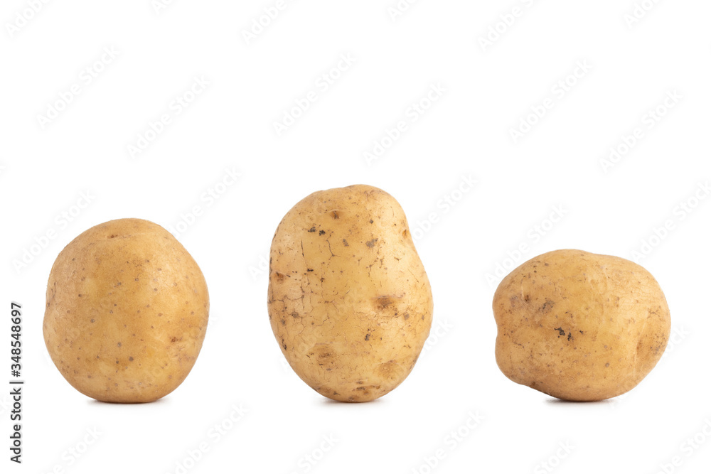 Young potato isolated on white background. Young potato isolated on white background.