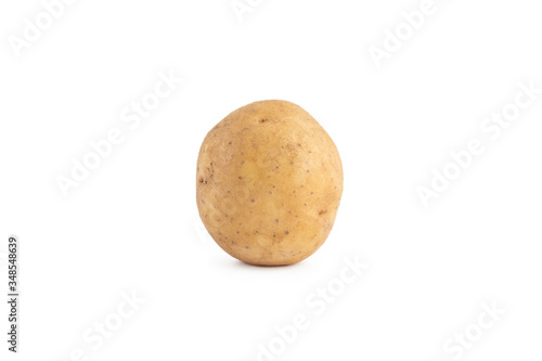 Young potato isolated on white background.