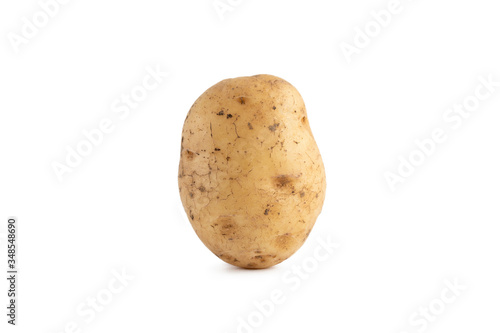 Young potato isolated on white background.