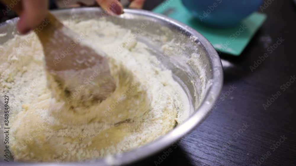 making dough for patty. domestic cooking making dough for patty. domestic cooking