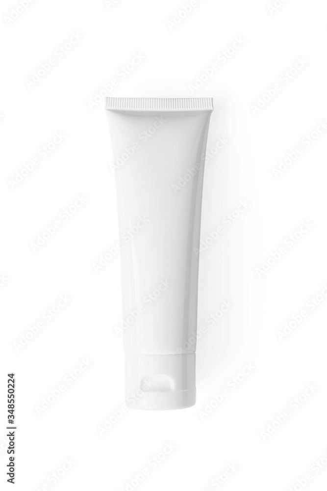 Moisturizer hand cream white plastic tube mockup isolated on white background, top view. Skincare routine, above. Blank body and health care beauty product packaging Moisturizer hand cream white plastic tube mockup isolated on white background, top view. Skincare routine, above. Blank body and health care beauty product packaging