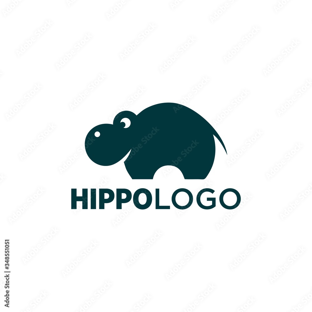 Obraz premium Hippo Logo Vector and Symbol