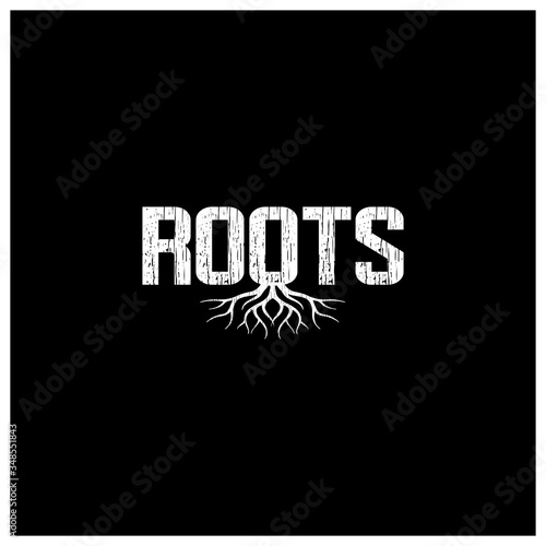words root in the form of root logo vector illustration