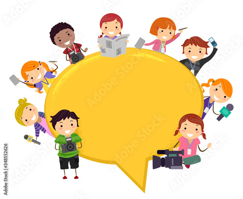 Stickman Kids News Speech B...